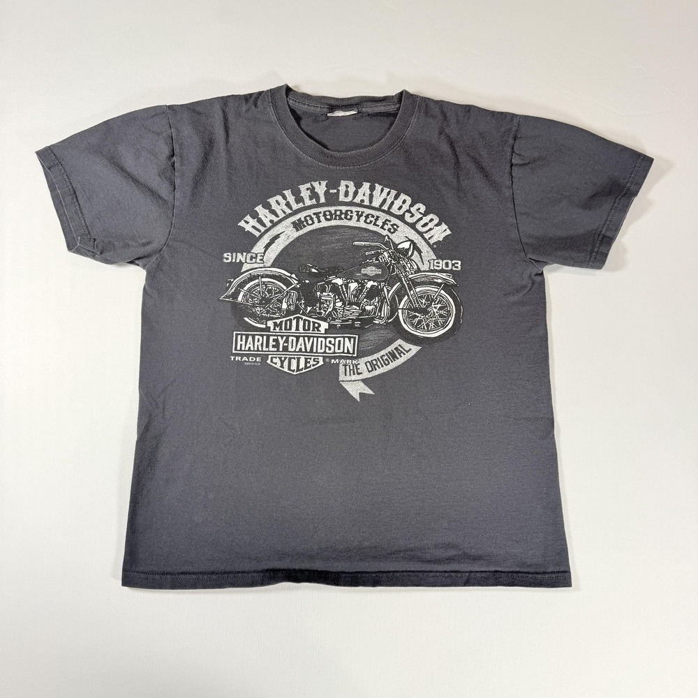 Harley-Davidson Shirt Mens Medium Black Motorcycle Eagle Graphic Tee Tampa FL